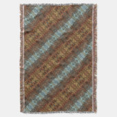 Couverture Brown Aqua et Orange Tribal Abstrait tripé (devant Vertical)