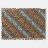 Couverture Brown Aqua et Orange Tribal Abstrait tripé (Devant)