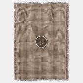 Couverture Brown avec Rose Gold Houndstooth Jetez la couvertu (devant Vertical)