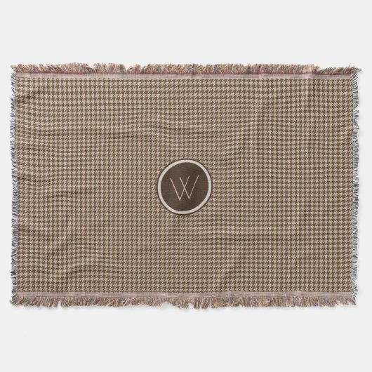 Couverture Brown avec Rose Gold Houndstooth Jetez la couvertu (Devant)