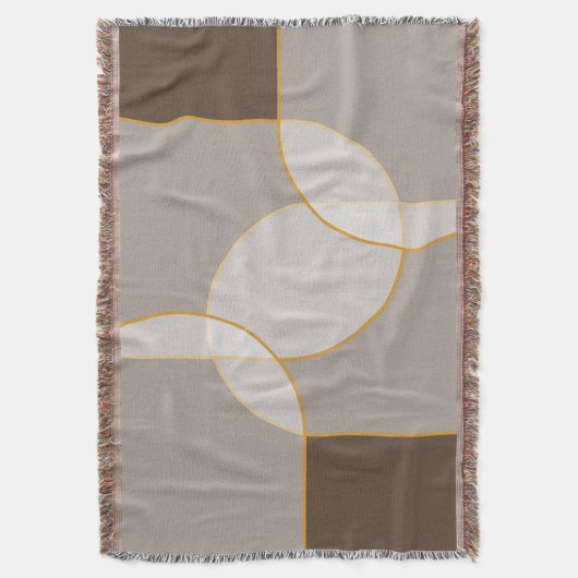 Couverture Brown, Beige, Tan & Or Motif d'arc Abstrait (devant Vertical)