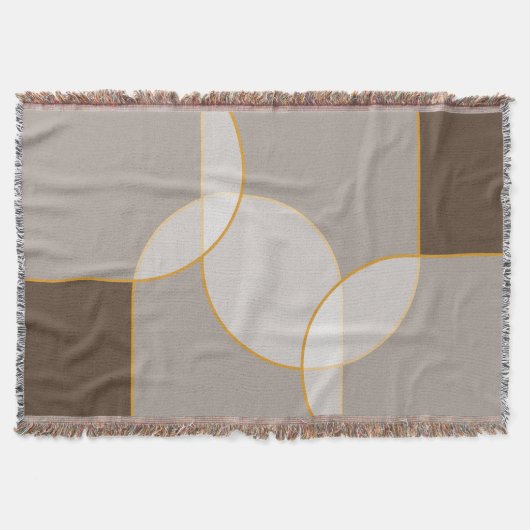 Couverture Brown, Beige, Tan & Or Motif d'arc Abstrait (Devant)