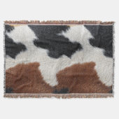 Couverture Brown black and white cowhide texture throw pillow (Devant)