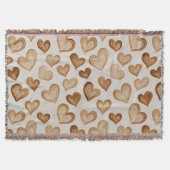 Couverture Brown Cream Hearts Stripes (Devant)