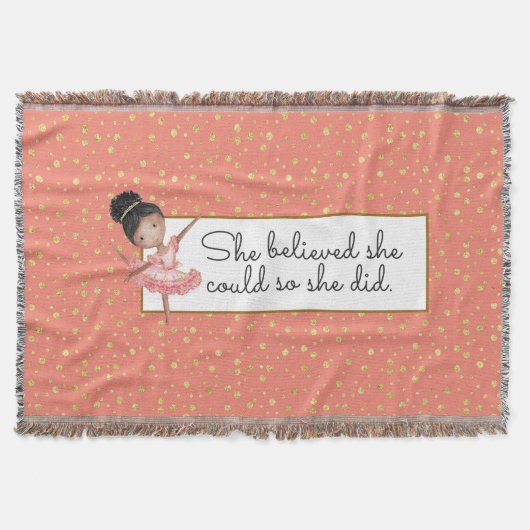 Couverture Brown fille Ballerina avec citation de croire (Devant)