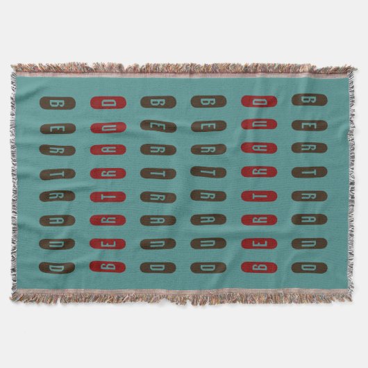 Couverture Brown géométrique moderne Rouge Turquoise Nom pers (Devant)