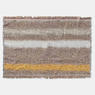 Couverture Brown, jaune, blanc rayures