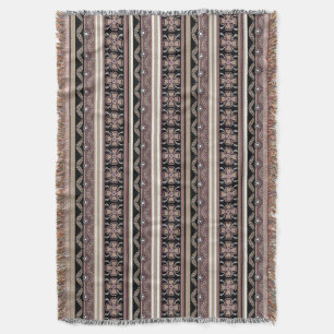 Couverture Brown noir mexicaine bandes ornementales