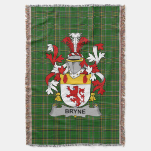 Couverture Bryne irlandais ou Brinn Manteau d'armoiries Famil