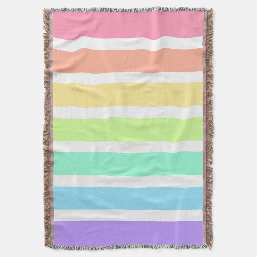 Couverture Bubblegum arc-en-ciel et bandes blanches (devant Vertical)