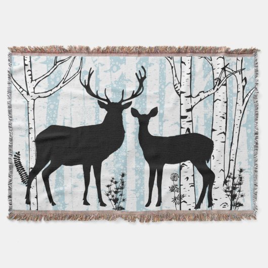 Couverture Buck and Doe Deer in Birch Forest Jeter la couvert (Devant)