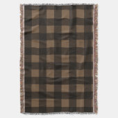 Couverture Buffalo plaid couleur personnalisée brun (devant Vertical)