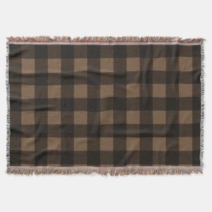 Couverture Buffalo plaid couleur personnalisée brun