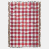 Couverture Buffalo plaid rouge et blanc (devant Vertical)