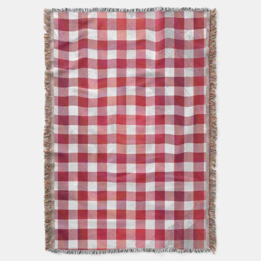 Couverture Buffalo plaid rouge et blanc (devant Vertical)