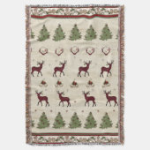 Couverture Buffle de Noël Plaid Deer Antlers Pine Trees (devant Vertical)