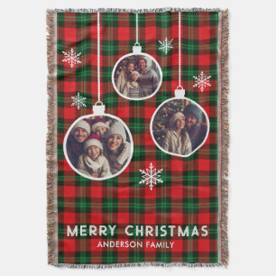 Couverture Buffle rouge vert Plaid Chèque photo Noël