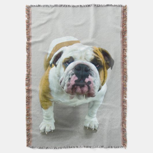 Couverture Bulldog Painting - Joli art original chien (devant Vertical)