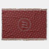 Couverture Burgundy Red Grey Stars Motif Élégant Noël (Devant)