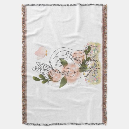 Couverture Butterfly Mind – floral line art (devant Vertical)