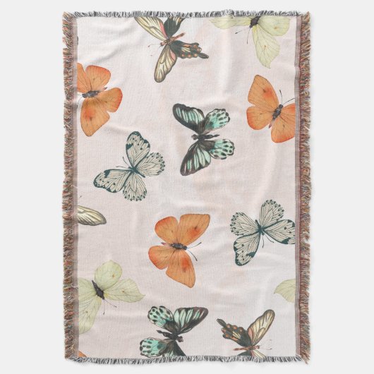 Couverture Butterfly Pattern Fleece Cotton Throw Blanket (devant Vertical)
