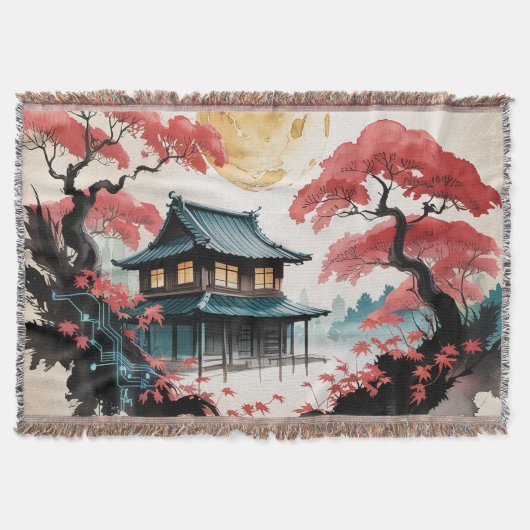Couverture Cabane au Clair de Lune Forêt Japonaise Art (5) (Devant)