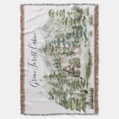 Couverture Cabine d'aquarelle dans la forêt de pins verts (devant Vertical)