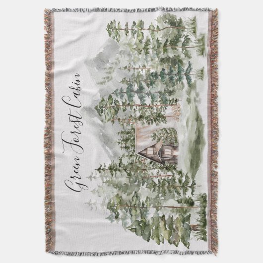 Couverture Cabine d'aquarelle dans la forêt de pins verts (devant Vertical)