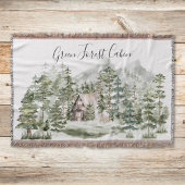 Couverture Cabine d'aquarelle dans la forêt de pins verts
