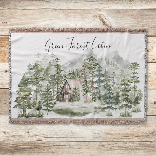 Couverture Cabine d'aquarelle dans la forêt de pins verts