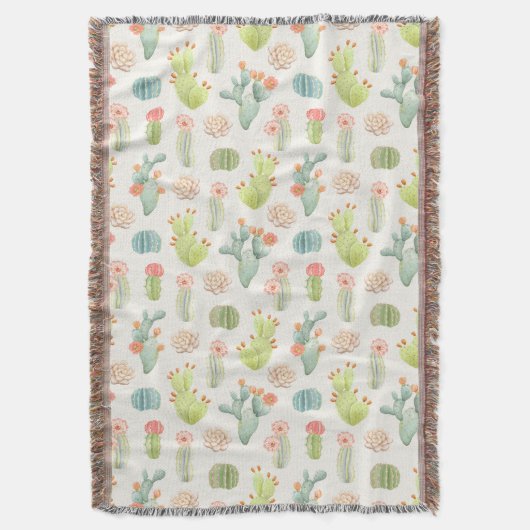 Couverture Cactus en pastel mou et motif succulent (devant Vertical)