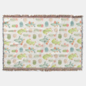Couverture Cactus en pastel mou et motif succulent (Devant)