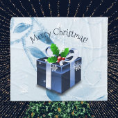 Couverture cadeau de Noël bleu
