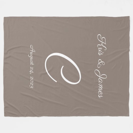 couverture cadeau mariage monogrammed (Devant (Horizontal))