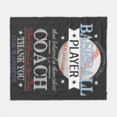 Couverture cadeau Merci entraîneur de baseball (Devant (Horizontal))