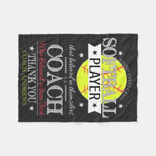 Couverture cadeau Merci entraîneur de softball (Devant (Horizontal))