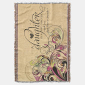 Couverture Cadeau personnalisé pour fille Burlap Floral rétro (devant Vertical)