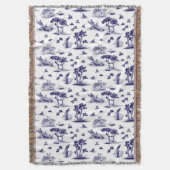 Couverture Cailles Toile De Jouy Navy et jet de blanc (devant Vertical)