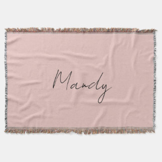 Couverture Calligraphie Élégant Rose Or Plaine Nom simple