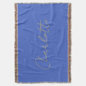 Couverture Calligraphie Or Couleur Deep Royal Nom personnalis (devant Vertical)