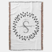 Couverture Calligraphy Script Wreath Monogram Woven (devant Vertical)