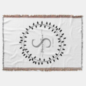 Couverture Calligraphy Script Wreath Monogram Woven (Devant)