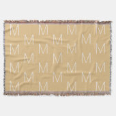 Couverture Camel monogramme kaki personnalisé lettre initiale (Devant)
