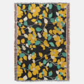 COUVERTURE CAMELLIAS JAUNES, FEUILLES BLANCS VERTS NOIR (devant Vertical)