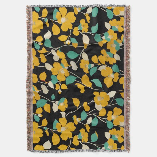 COUVERTURE CAMELLIAS JAUNES, FEUILLES BLANCS VERTS NOIR (devant Vertical)