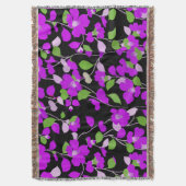 Couverture CAMELLIAS PURPLE, FEUILLES VERT BLANC NOIR Floral  (devant Vertical)
