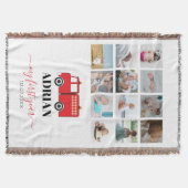 Couverture Camion Feu Rouge Bébé Première année Photo Collage (Devant)