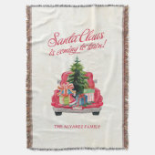 Couverture Camion Vintage confortable Red Santa Claus (devant Vertical)