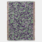 Couverture camo abstrait vert et violet délavé (devant Vertical)