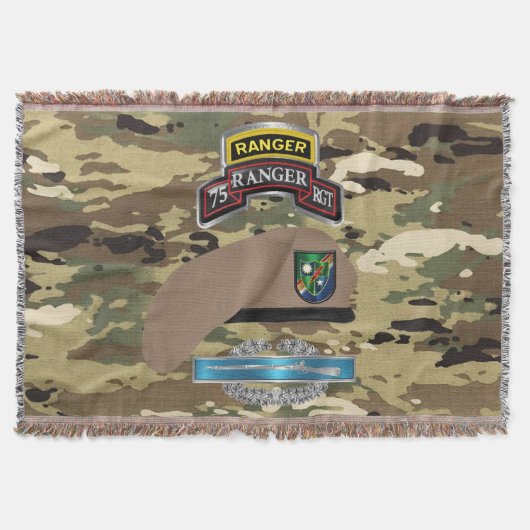Couverture Camo vétéran de combat du 75e régiment de Rangers (Devant)